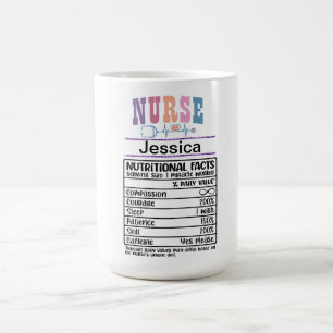 Personalized Nurse Nutritional Facts Funny Mug 