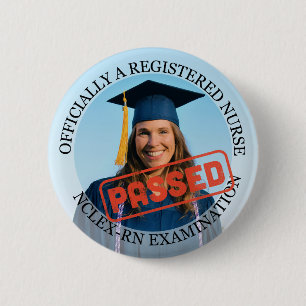 personalized nurse passed nclex rn exam 2¼ Inch 6 Cm Round Badge