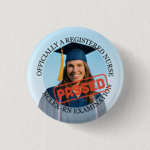 personalized nurse passed nclex rn exam small 1¼ 3 cm round badge