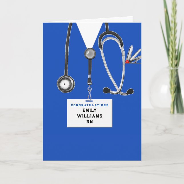 Personalized Nursing School Graduation Card (Front)