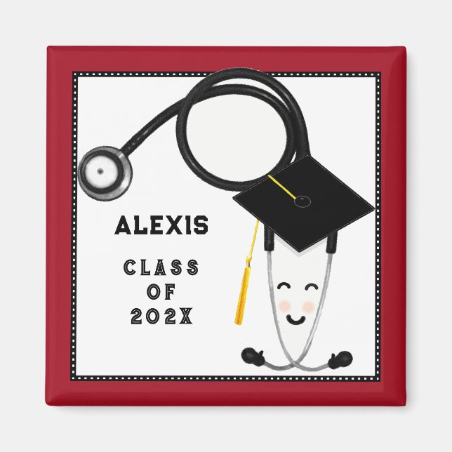 Personalized Nursing School Graduation Gift Magnet (Front)