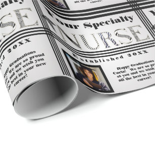 Personalized Nursing Specialty Graduation Photo Wrapping Paper