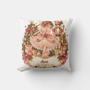 Personalized Nutcracker Ballerina Christmas Orname Cushion