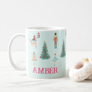 Personalized Nutcracker & Ballerina Cute Christmas Coffee Mug