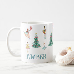 Personalized Nutcracker & Ballerina Cute Christmas Coffee Mug