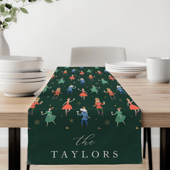 Personalized Nutcracker Cocktail Party Christmas Short Table Runner (Creator Uploaded)