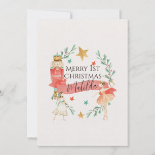 Personalized Nutcracker Theme First Christmas Card