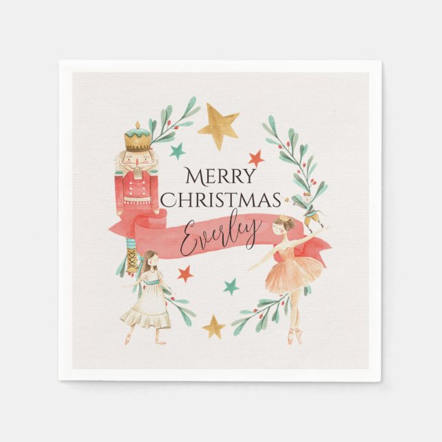 Personalized Nutcracker Theme Paper Napkins (Front)
