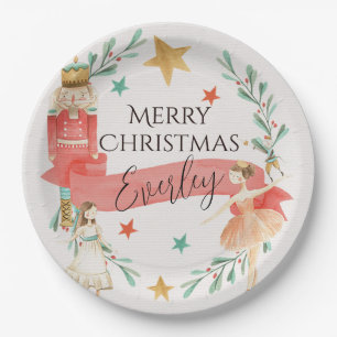Personalized Nutcracker Theme Paper Plates 