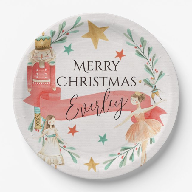 Personalized Nutcracker Theme Paper Plates  (Front)