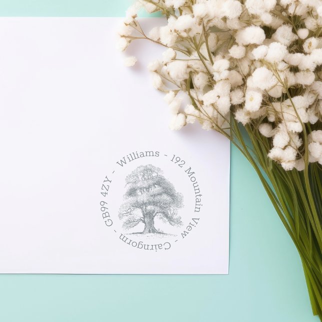 Personalized Oak Tree Home Address  Self-inking Stamp (Creator Uploaded)