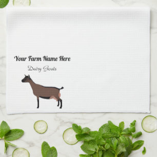 Personalized Oberhasli Dairy Goat Tea Towel