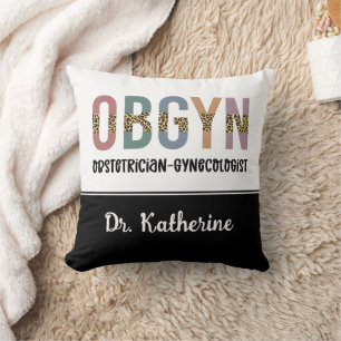 Personalized OBGYN Obstetrician Gynecologist Cushion