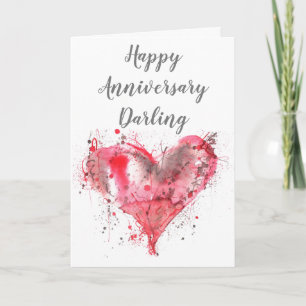 Personalized Occasion Card - Red Splattered Heart