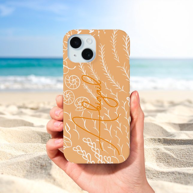 Personalized Ocean Coral Reef Beachy Case-Mate iPhone Case (Zazzle Personalized Peach Ocean Coral Reef Beachy Case-Mate iPhone Case )