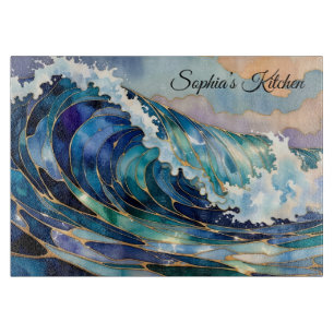 Personalized Ocean Wave Cutting Board Coastal