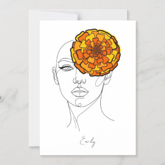 Personalized October Birth Flower Portrait Magnetic Invitation