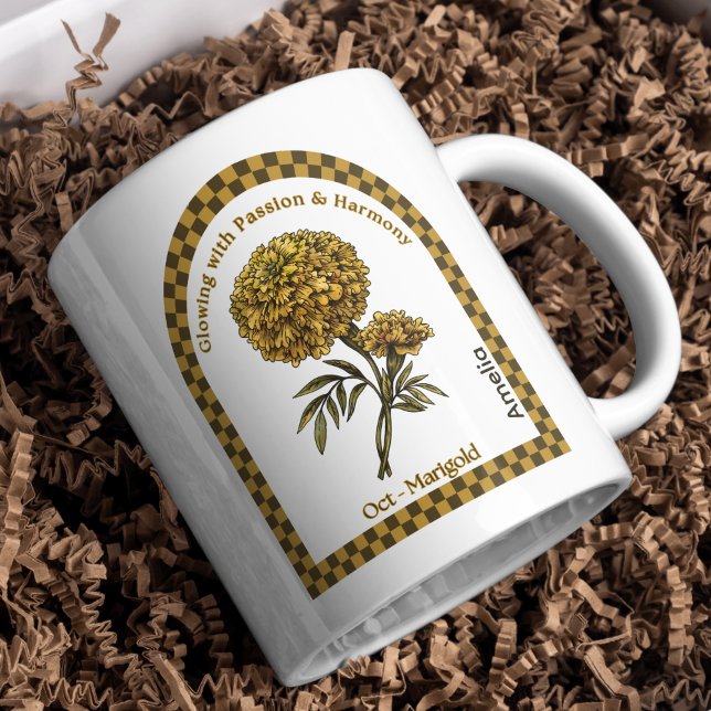 Personalized October Birth Month Flower Coffee Mug (Creator Uploaded)