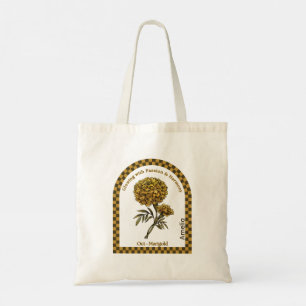 Personalized October Birth Month Flower Tote Bag