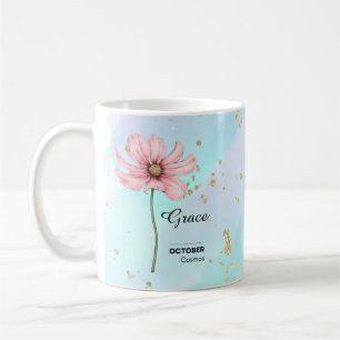Personalized October Flower Mug