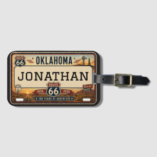 Personalized Oklahoma Route 66 Design Luggage Tag
