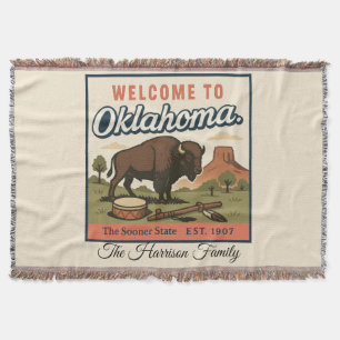 Personalized Oklahoma Throw Blanket