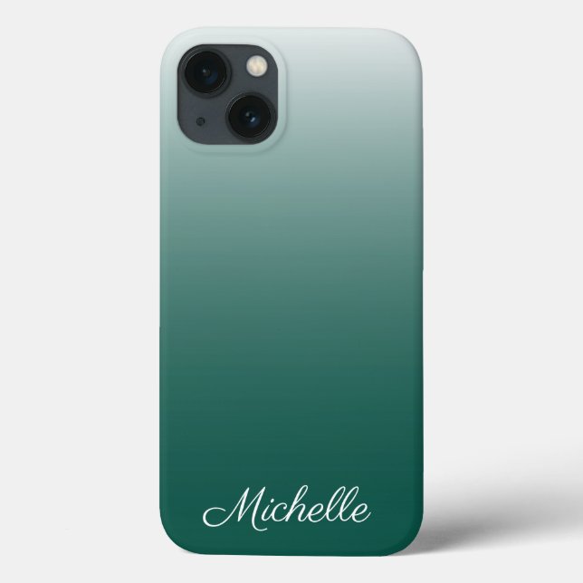 Personalized ombre gradient green Case-Mate iPhone Case (Back)