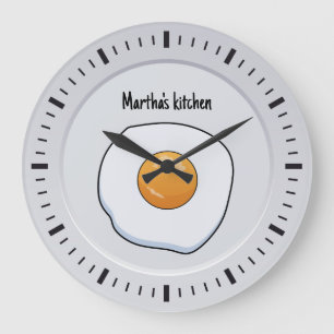 Personalized Omelette Breakfast - kitchen decor  Large Clock