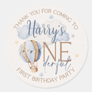 Personalized ONEderful 1st Birthday Party Stickers