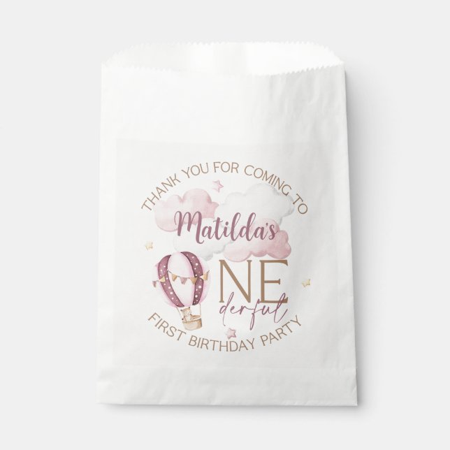 Personalized ONEderful First Birthday Favor Bags (Front)