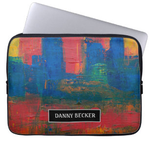 Personalized Orange Abstract Art Electronics Bag