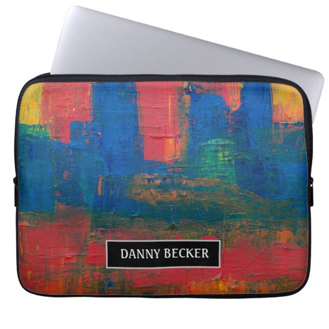 Personalized Orange Abstract Art Electronics Bag (Front)