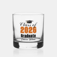 Personalized Orange Black Class of 2026 Graduation
