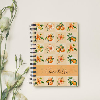 Personalized Orange Blossom & Tangerine Notebook