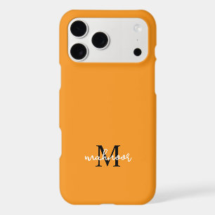 Personalized Orange Monogram Initial iPhone 17Case