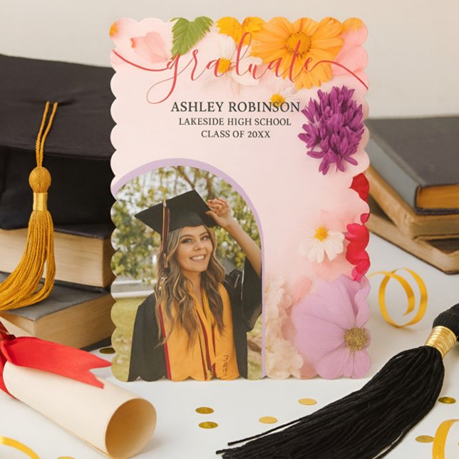 Personalized Orange Nature Floral Graduation Party Invitation (Creator Uploaded)