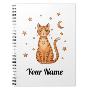 Personalized Orange Tabby Cat Notebook