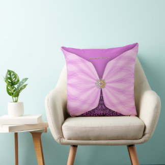Personalized Orchid Pink Textile Illusion Cushion