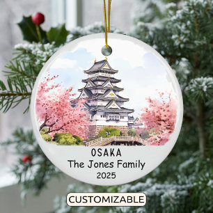 Personalized Osaka Ornament, Japan Ceramic Ornament