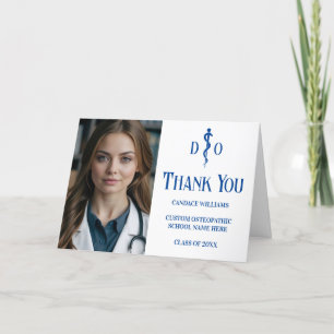 Personalized Osteopathic Medical Doctor Photo Thank You Card