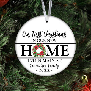 Personalized Our First Christmas In Our New Home Ceramic Ornament