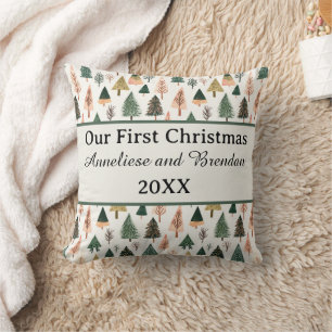 Personalized Our First Christmas Together Holiday Cushion