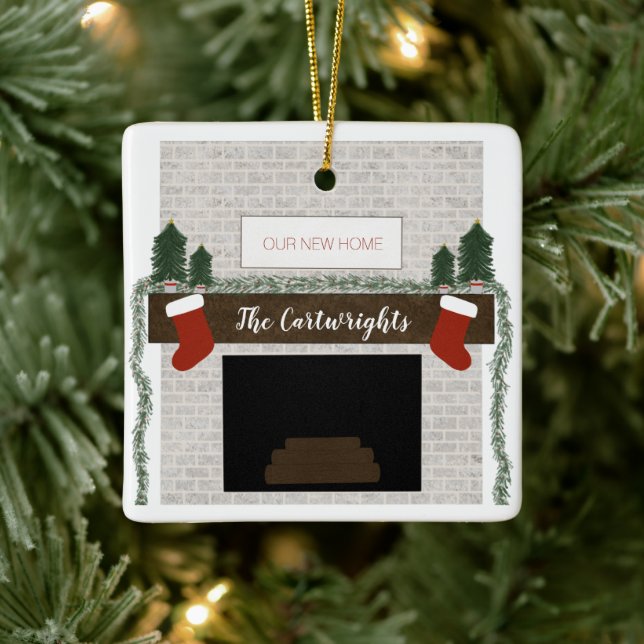 Personalized Our First Home Farmhouse Ornament (Tree)