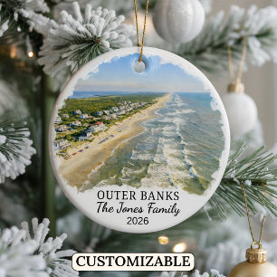 Personalized Outer Banks Ornament, North Carolina Ceramic Ornament