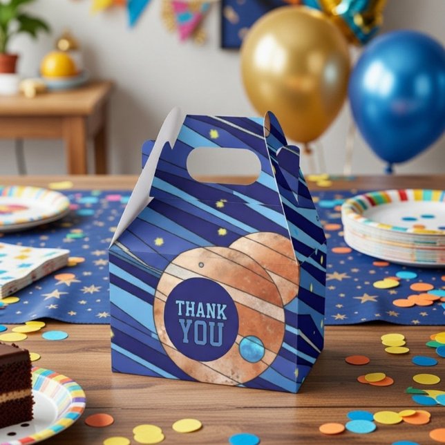 Personalized Outer Space Galaxy Birthday THANK YOU Favour Box (Creator Uploaded)