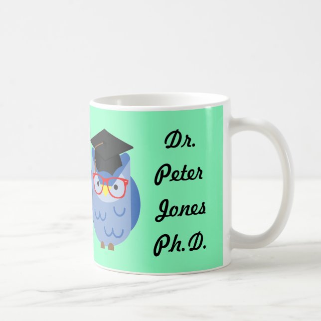 Personalized Owl PhD Graduation Mug (Right)