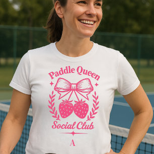 Personalized Paddle Queen Social Club Pickleball T-Shirt