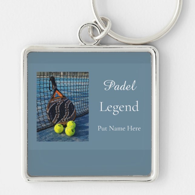 Personalized Padel Legend Gift for Him Key Ring (Front)