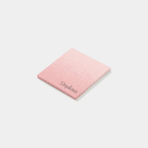 Personalized Pale Pink Script Post it Sticky Notes