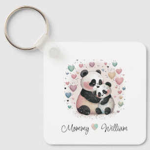 Personalized Panda Love Baby Keychain